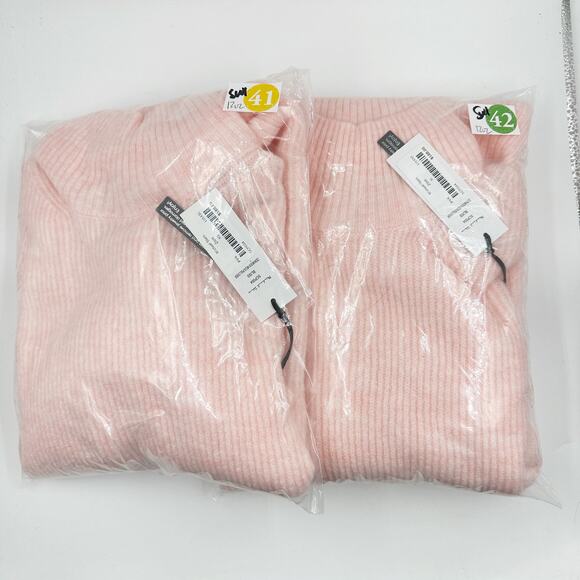 Michael Stars Zion Mock Neck Ribbed Sweater Pink SCP004 Medium M NEW NWT - Picture 4 of 4